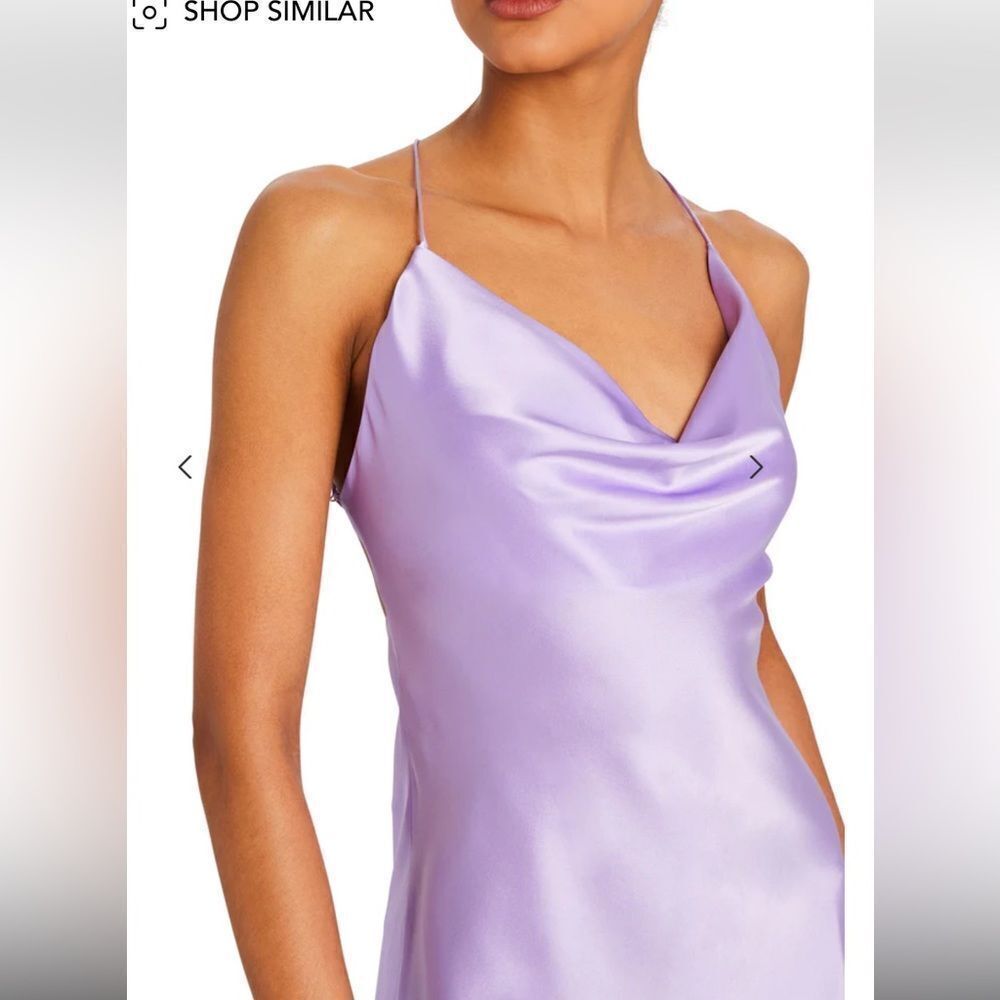 NWT SER.O.YA PRACILLA SILK MINI DRESS purple draped slip strappy S - Picture 2 of 8